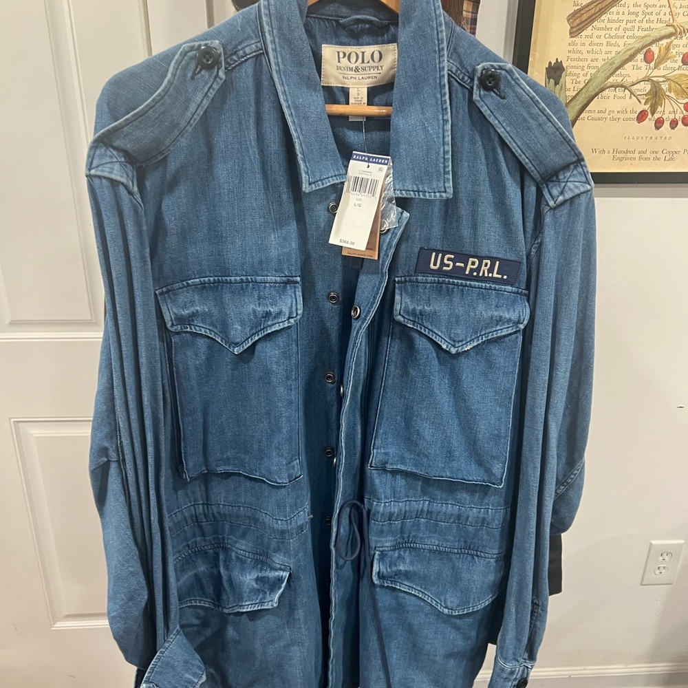 Womens Polo Ralph Lauren Denim & Supply Military Field Jacket L NWT Rare Denim